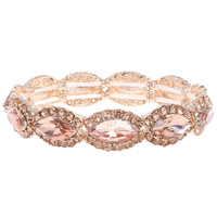 RHINESTONE BEZELED CRYSTAL STRETCH BRACELET